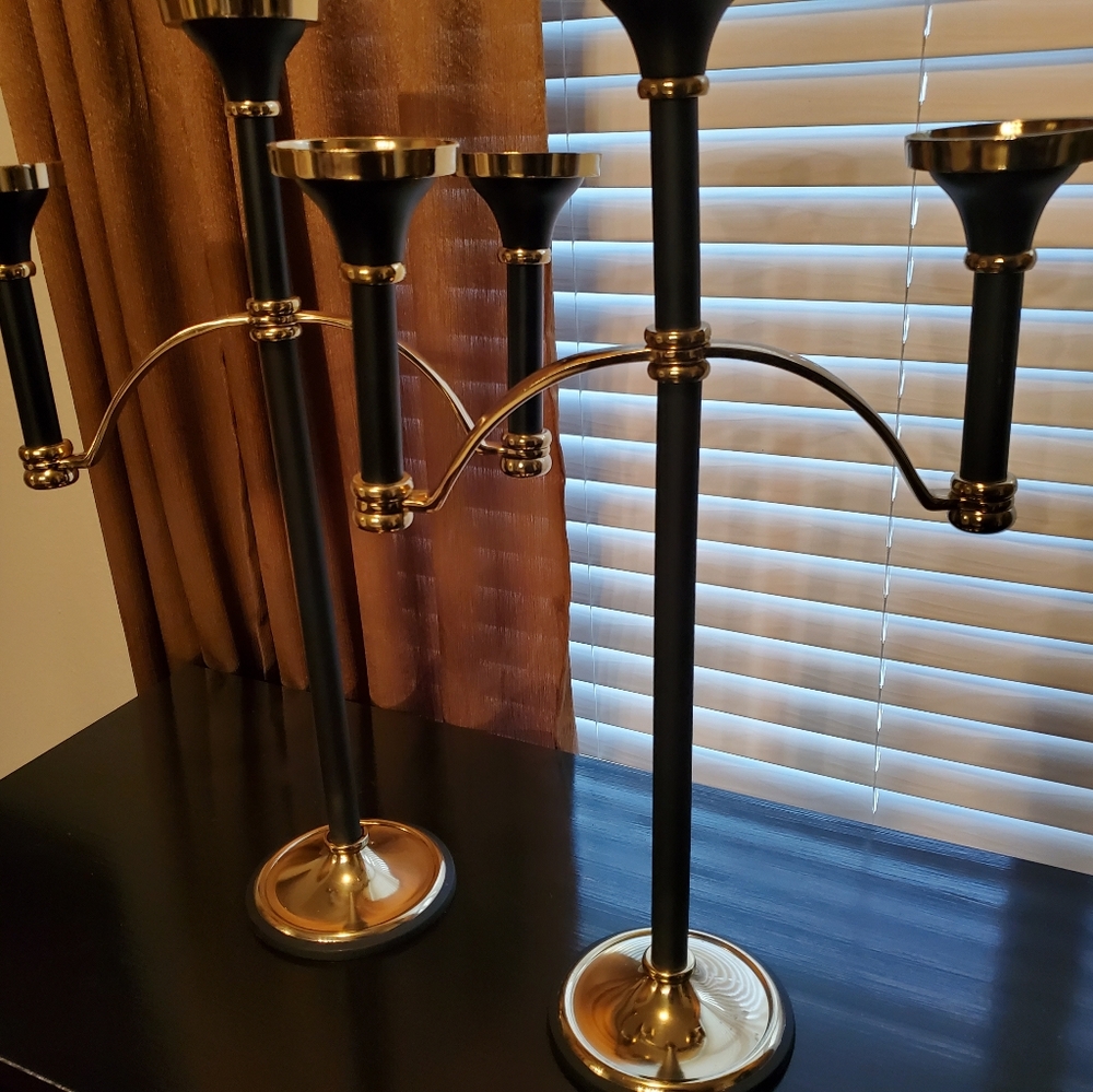 Black & Gold Candelabra Set